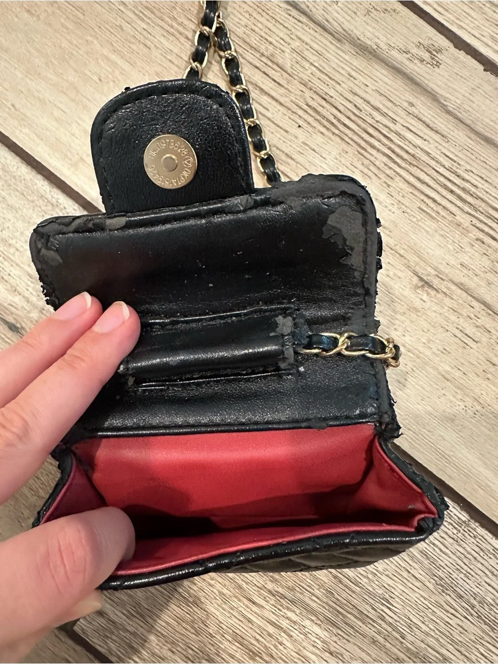 Black Quilted Leather Crossbody Bag with Chain Strap
